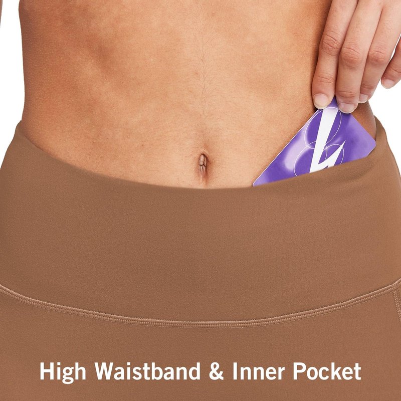 baleaf Biker Shorts Women Yoga Gym Workout Spandex Running Volleyball Tummy Control Compression with Pockets Soft 5" Brown M