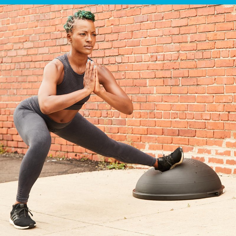 BOSU Balance Trainer, Half-Ball Training Equipment, 65 cm Diameter, 350 lb Capacity - Burst-Resistant Stability Exercise Tool w/ Non-Slip Base, Includes Hand Pump, Commercial-Grade