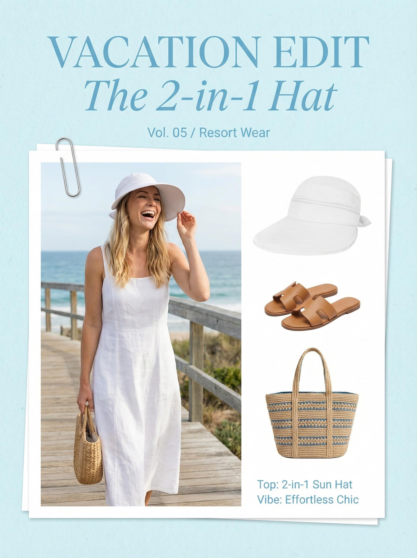 AlturaGo 2-in-1 Women’s Sun Visor Hat Wide Brim Sun Hat Zipper Off Ponytail Friendly, Lightweight Quick Dry, Summer UV Protection, White