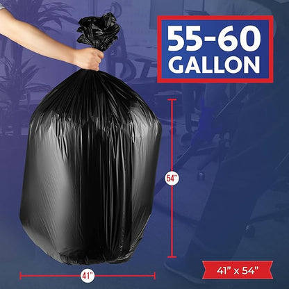 55-60 Gallon Trash Bags Heavy Duty