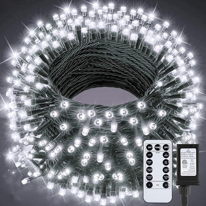 Christmas String Lights 66Feet 200 Led Twinkle Fairy Lights String with 8 Light Modes for Christmas Trees Garland Wreath Wedding Indoor Outdoor Holiday Decorations with White
