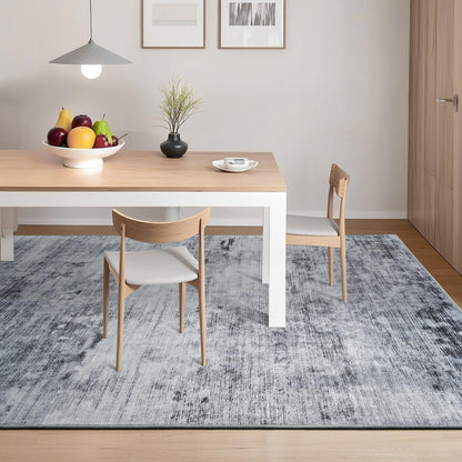 Toneed Abstract Area Rug Modern Washable Rug Soft Non Slip Rug Low Pile for Bedroom Living Room Dining Room Grey 4x6 Feet