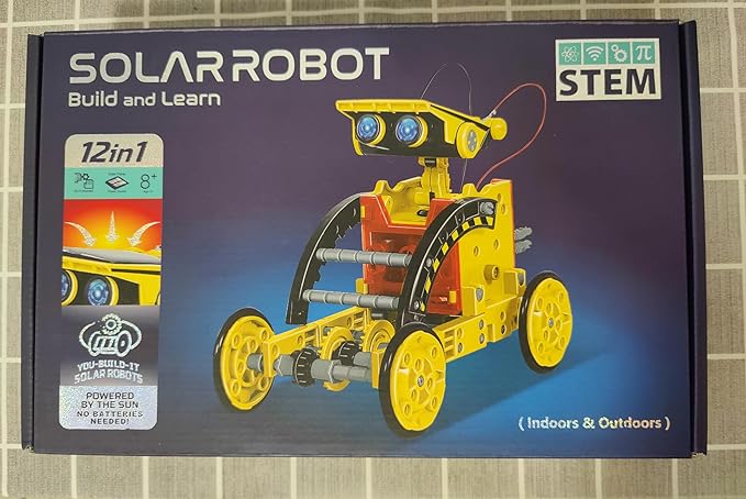 12-in-1 STEM Solar Robot Kit Solar Powered Science Building Toys for Boys Age 8-12 Educational Robotics Learning Experiment Set for Kids