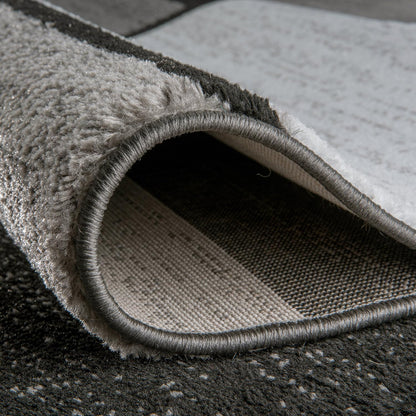 Rugshop Contemporary Modern Boxes for Home Office,Living Room,Bedroom,Kitchen Non Shedding Oval Area Rug 5' x 7' Gray