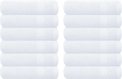 GLAMBURG Ultra Soft 12-Piece Washcloths Set 13x13-100% Ringspun Cotton