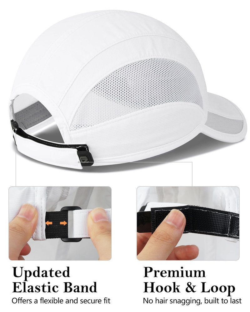 GADIEMKENSD Outdoor Running Hat Men Cooling Golf Hat Women Baseball Cap Quick Dry Breathable Mesh UPF50+ Sun Cap Trucker Dad Hats for Tennis Summer Beach Pickleball Plain White M/L 7-7 1/2