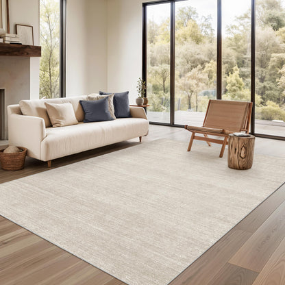 Valenrug Washable Rugs 5x8 - Stain Resistant 5x8 Area Rugs for Living Room, Non Slip Backing Printed Rugs for Bedroom, Folable Machine Washable Area Rug (5'x8', Beige)