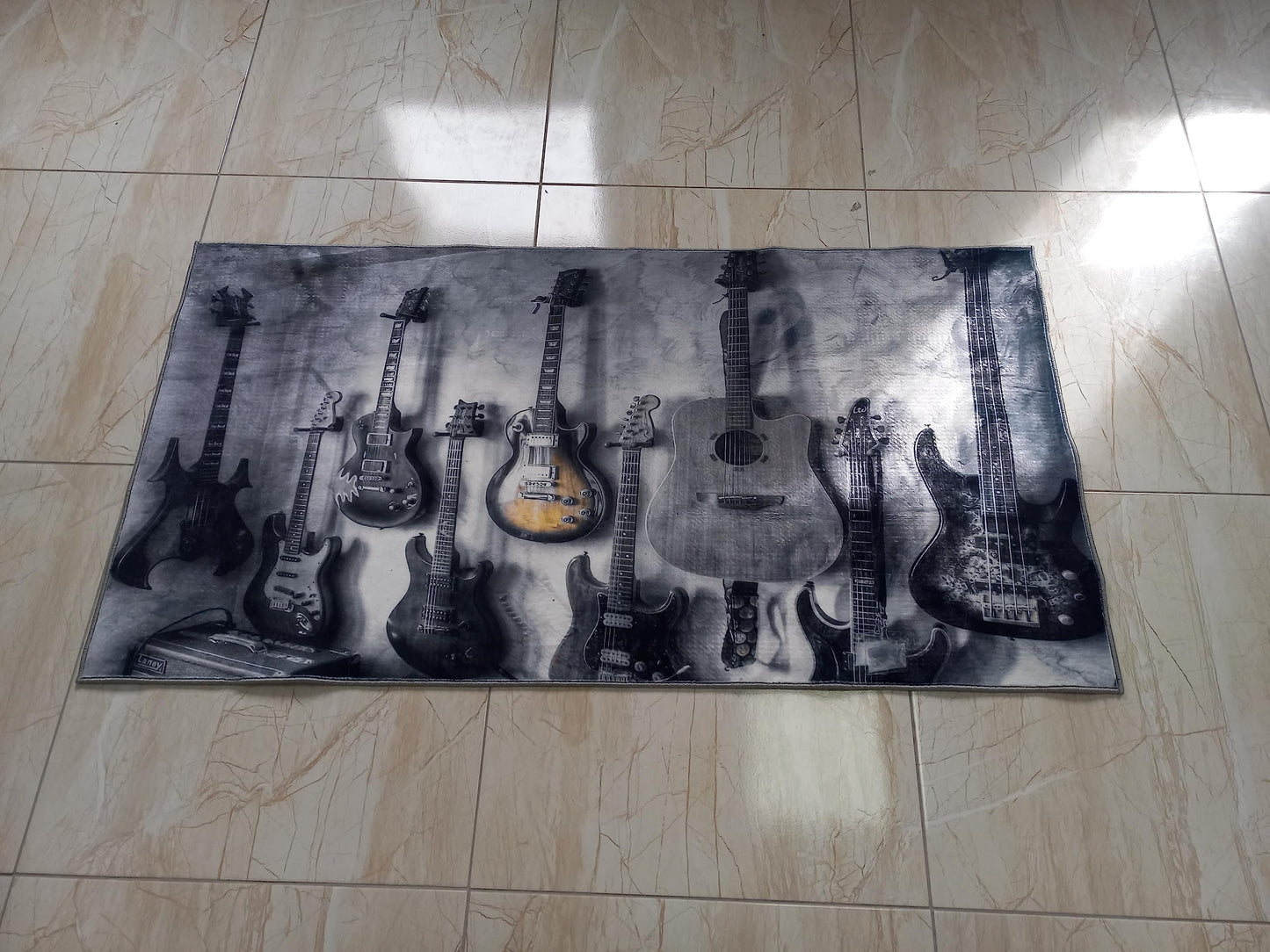 rughouse34 Guitar Design Music Area Rug for Living Room, Salon Decor, Personalized Gift, Modern, 3D, Home Decor