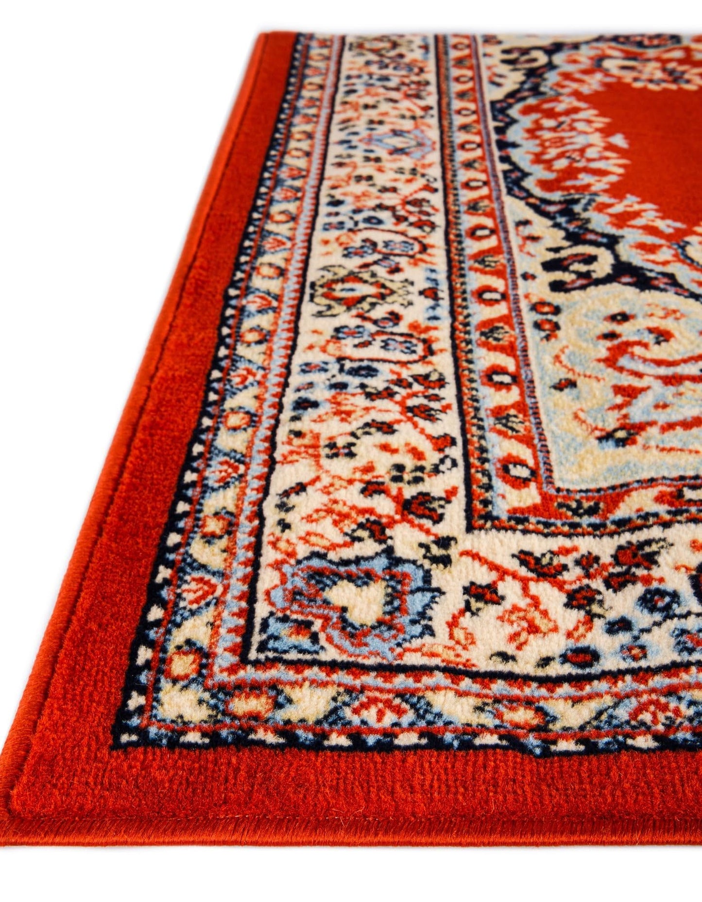 Unique Loom Reza Collection Traditional Persian Style Area Rug, 4 x 6 ft, Terracotta/Ivory