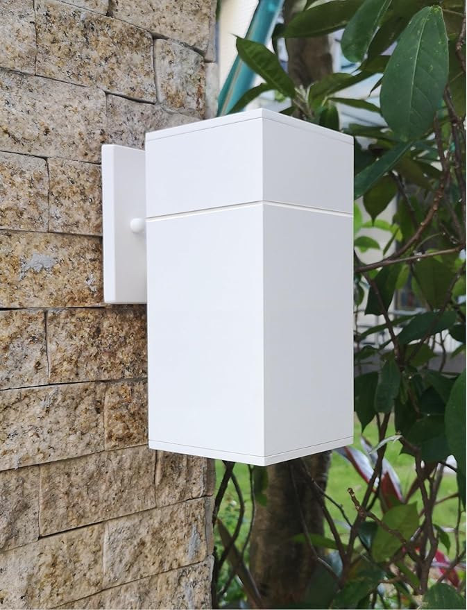 Dusk to Dawn Outdoor Wall Sconce, Exterior Light - ETL Listed, Aluminum Anti-Rust Waterproof Wall Mount Rectangular Design – Up or Down Photocell Outdoor Lighting for Porch, Garage or Patio