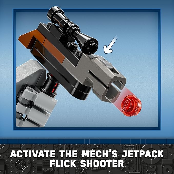 LEGO Star Wars Boba Fett Mech Buildable Star Wars Action Figure Posable Mech Inspired by The Iconic Star Wars Bounty Hunter Features a Buildable Shield Stud Blaster and Jetpack 75369