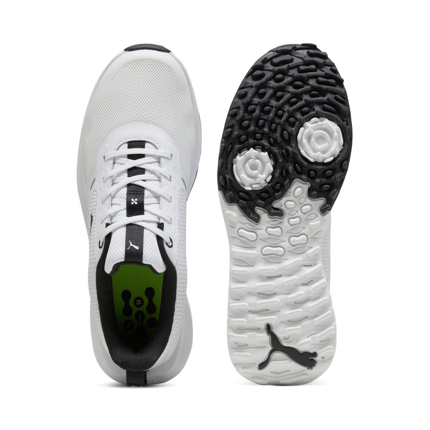 Puma Golf Men's Fusion Grip 6 Golf Shoe, Puma White-Puma Black, 10.5
