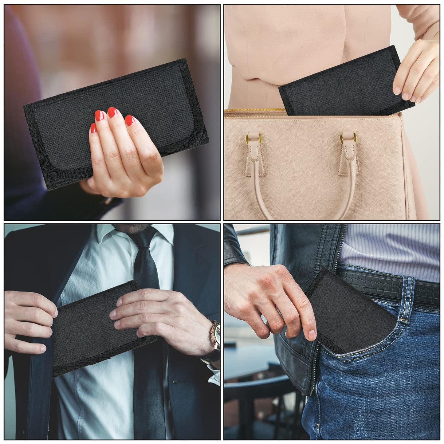 VOCHIC Money Wallet, Money Organizer for Cash with 6 Pocket Multipack Money Pouch, Cash Bill Organizer, Money Bag Small Travel Money Holder for Budgeting, Receipt and Tips