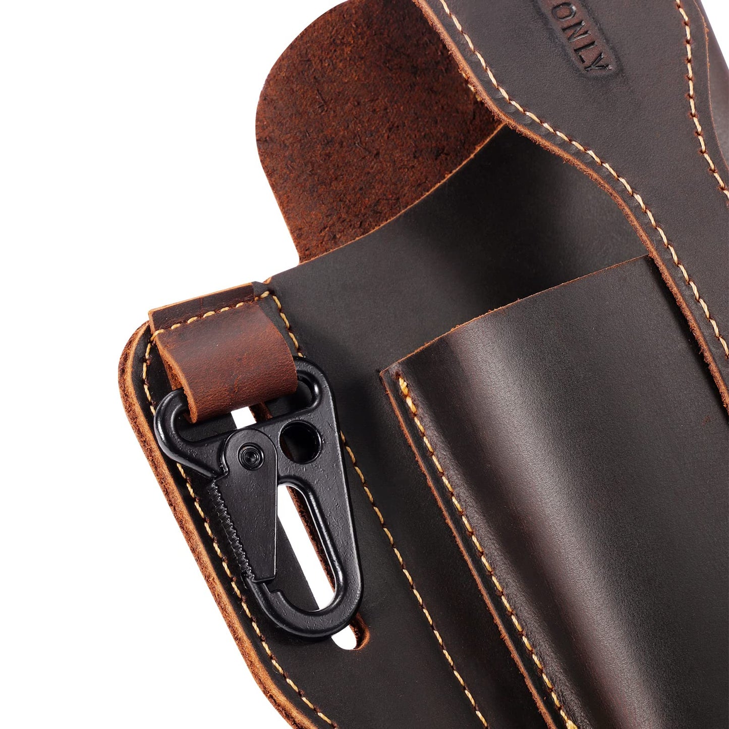 Genuine Leather Phone Holster,Universal Cell Phone Case with Snap Closure & Belt Clip, Leather Pouch for iPhone 16/15/14 Pro Max & Samsung Galaxy S24/S23 Ultra,Universal Belt Pouch for Men with Case