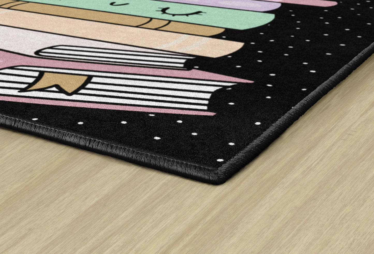 Flagship Carpets Book Club Stack of Books Educational Area Rug for Kids Room, Children's Classroom Rug for Teaching and Playroom, 5' X 7'6"