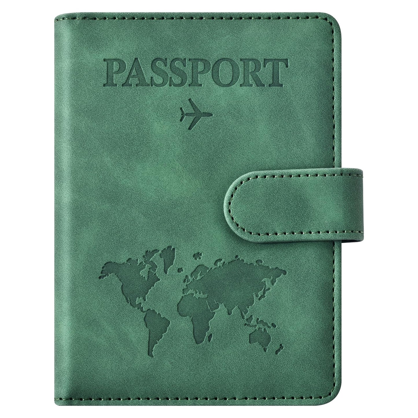 Eoehro Passport Holder for Travel Essentials, Passport Wallet Cover Case for Travel Must Haves Accessories,Passport Book Holders for Women and Men(dark green)