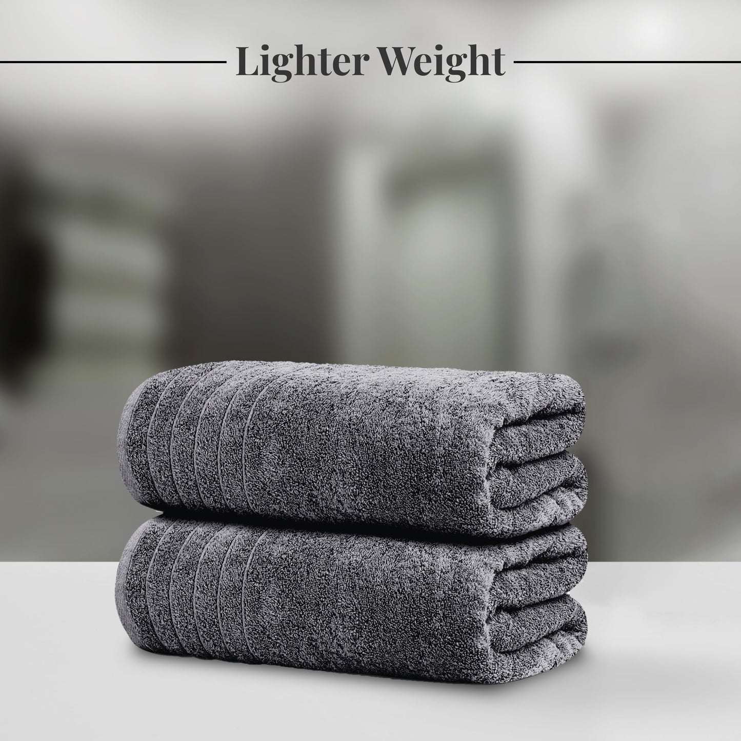 Tens Towels Pack of 2 Extra Large Bath Sheets 35 x 70 Inches, 100% Cotton, Larger & Lighter Weight, Quicker to Dry, Super Soft & Absorbent, Oversized Bath Towels, Dark Grey