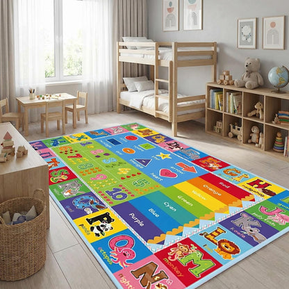 ABC Kids Playroom Rug – Extra Large Educational Carpet with Letters, Numbers & Animals, Thick Soft Floor Mat for Classroom, Nursery & Preschool (59 x 39.4 Inch)