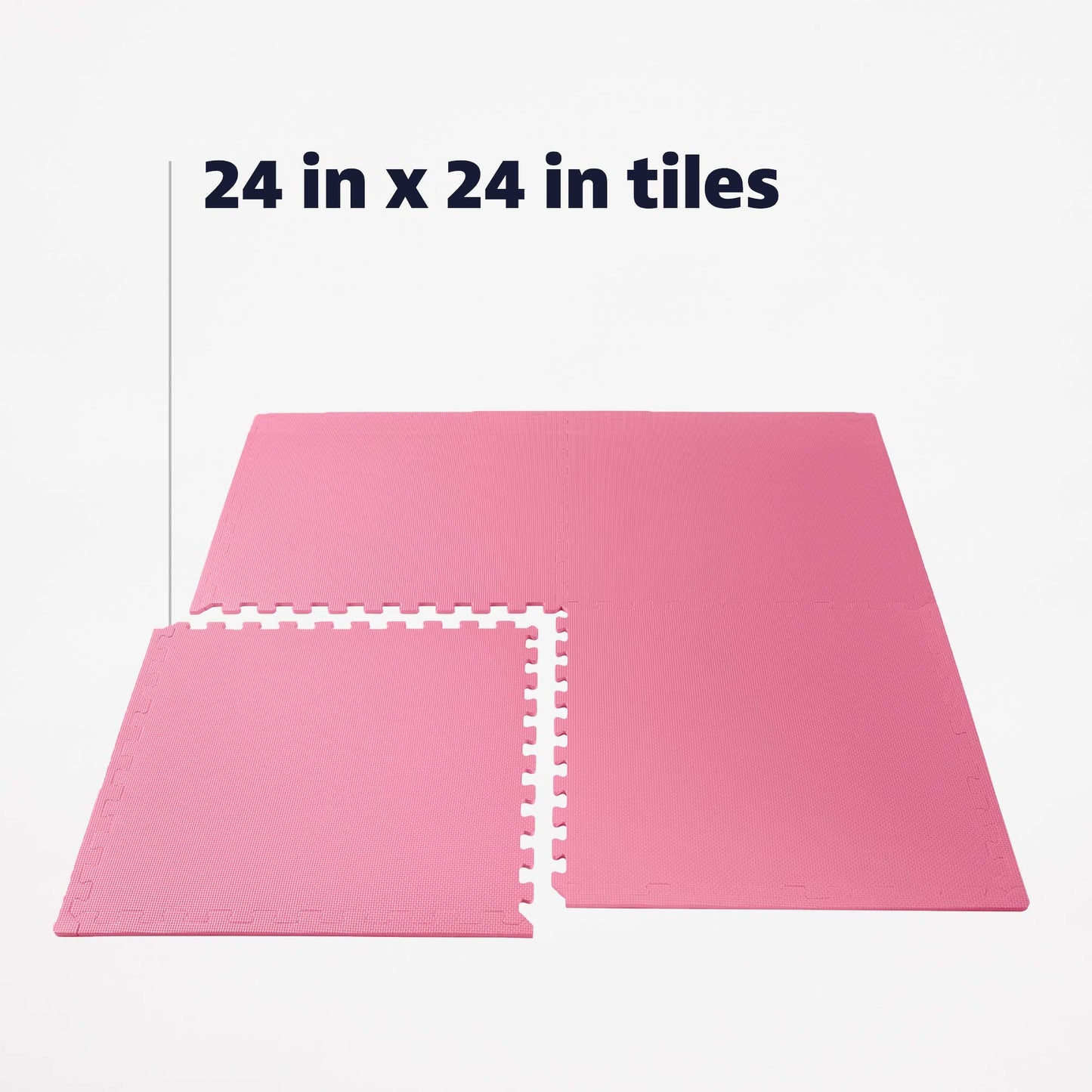 We Sell Mats 1/2 Inch Thickness Multipurpose EVA Foam Floor Tiles, Interlocking Floor Mat for Indoor Gym and Home Use, 24 in x 24 in, Pink, 48 Square Feet (12 Tiles)
