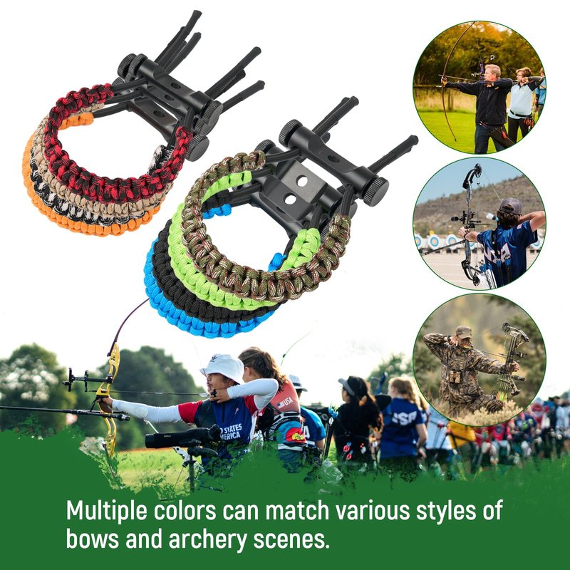 TOPARCHERY Compound Bow Wrist Sling Adjustable Bow Wrist Strap for Archery Hunting Fishing Target Shooting Accessories (Black)