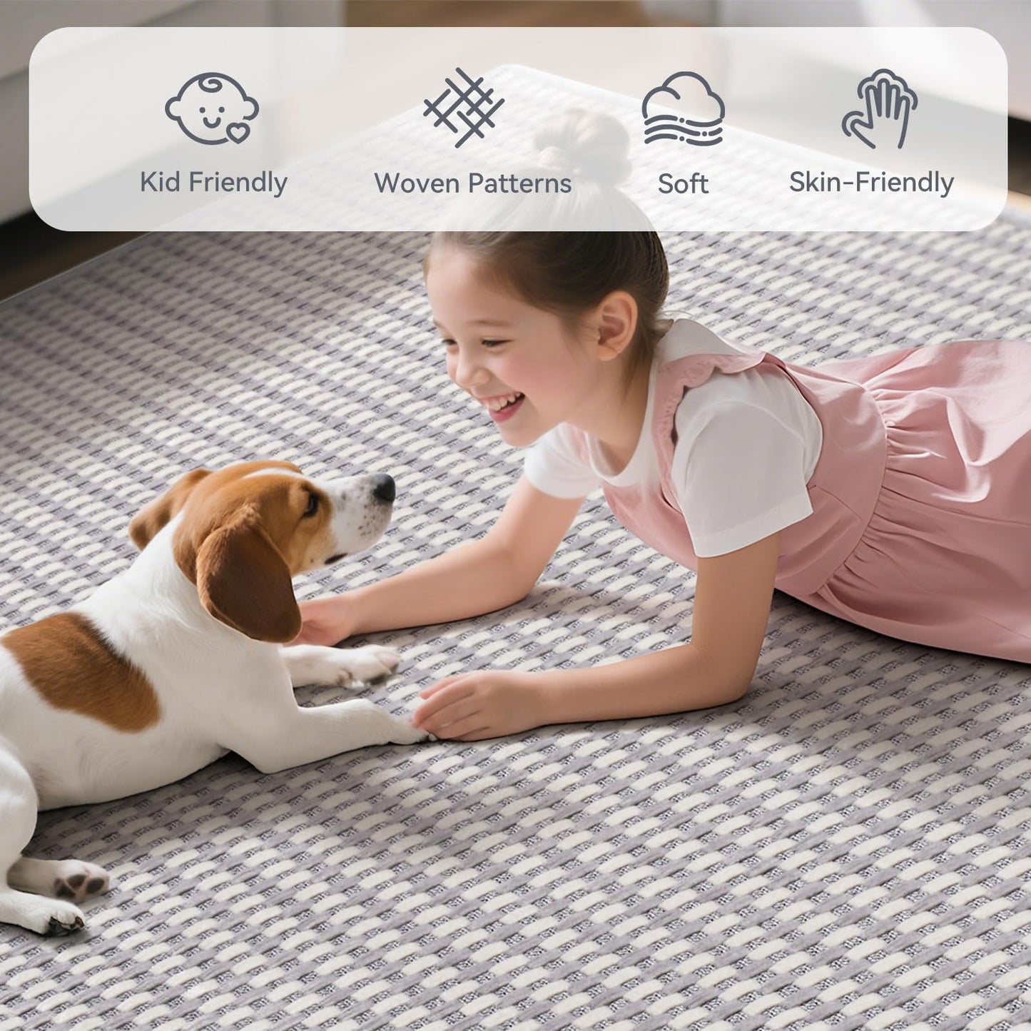 YDKGL 2x6 ft Kitchen Runner Rug Mat Non Slip Boho Woven Hallway Runner Washable, Soft Long Entryway Laundry Hall Floor Runners Rugs Carpet for Indoor Backdoor Bedroom Kitchen Living Room, Gray
