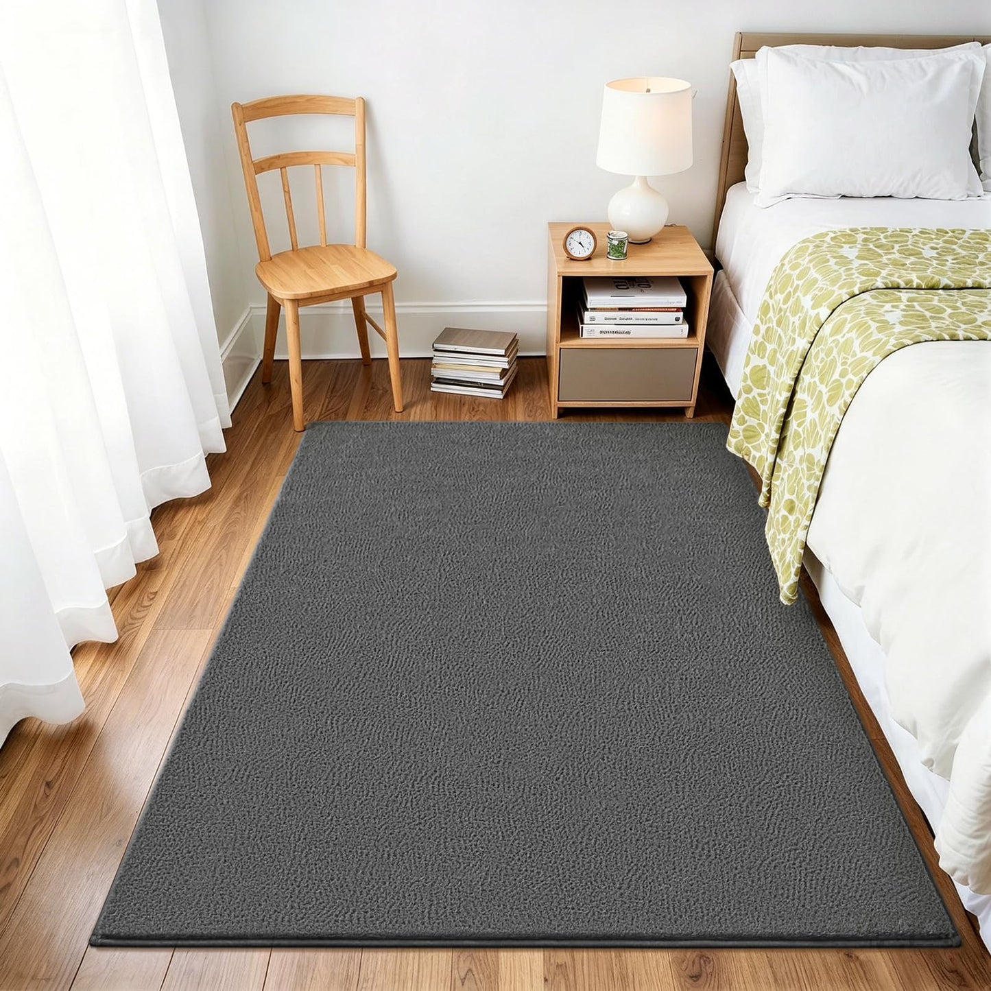 Vasofe Grey Soft Rugs for Bedroom, 3x5 Washable Non Slip Area Rug, Modern Indoor Memory Foam Thickened Carpets for Living Room Boys Girls Room Playroom Nursery 36x60 Inch Mat Home Decor