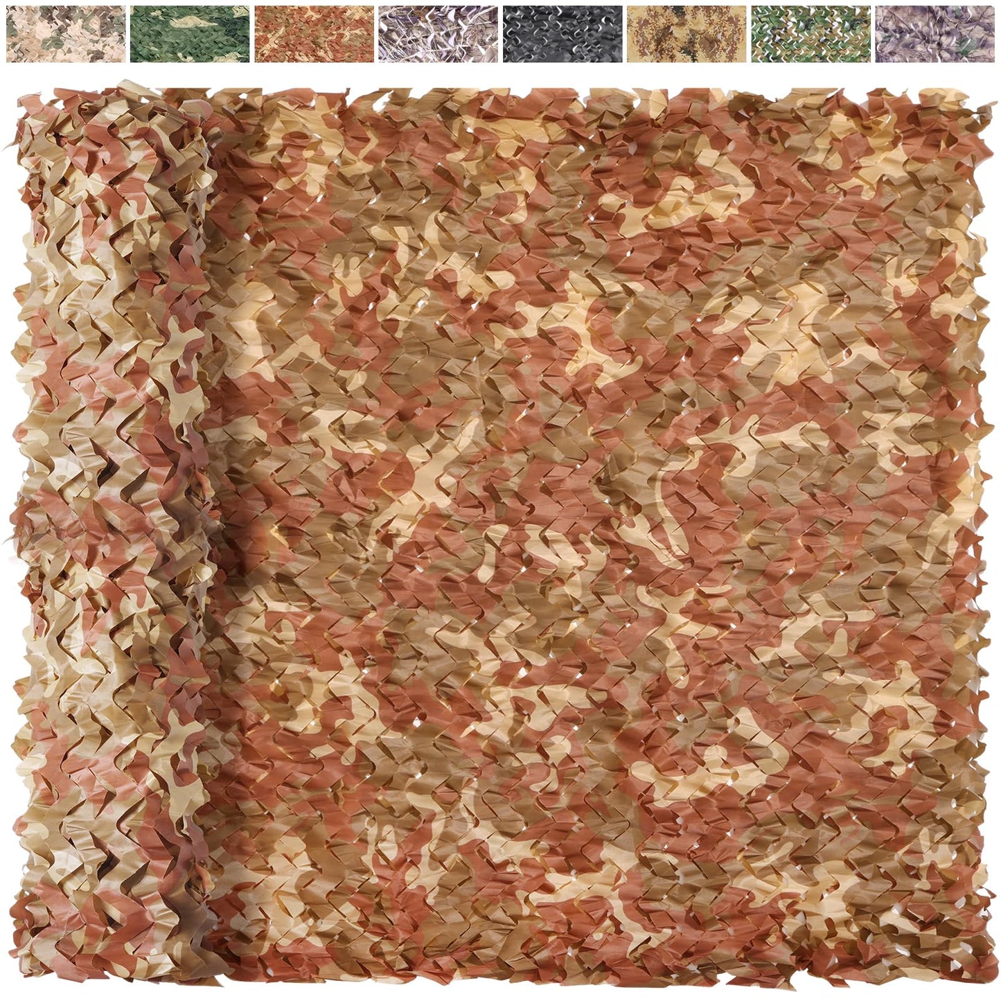 Yeacool Camo Nettin Bulk Roll Camo Net Camo Cover Camouflage for Hunting Blind Military Party Decor Canopy Outdoor Photo Background Window Screen Cover (Desert, 32.8ftx4.9ft, 10m*1.5m)