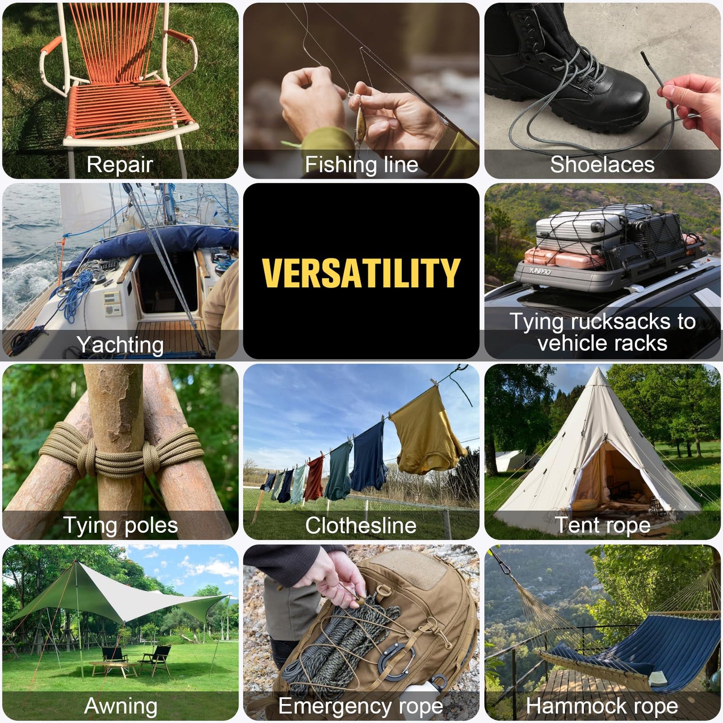 TRIBERION Paracord Rope 750 lb - 500ft 5/32" Parachute Cord 4MM 12-Strand para Cord - Heavy Duty Spool String for Survival,Camping Gear, Survival Bracelet, Clothesline - Red
