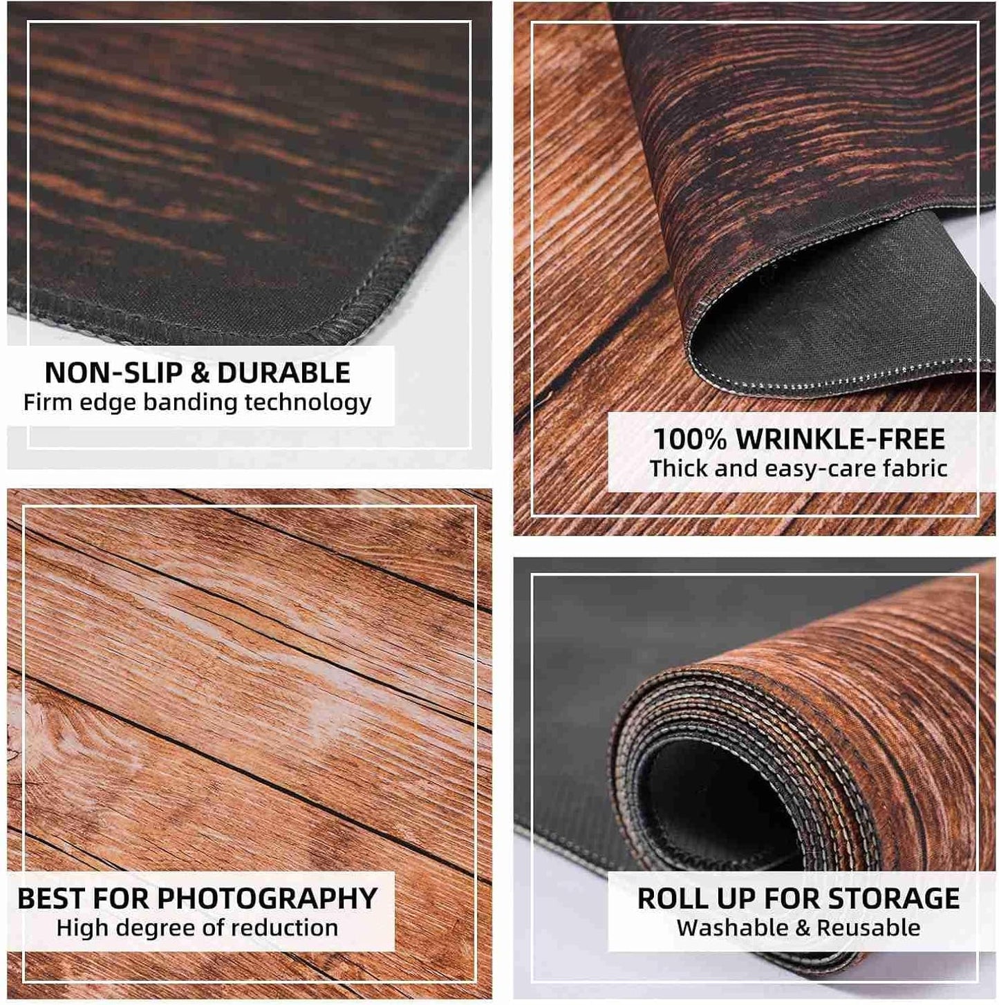 Kate Photography Floor Mats Heavy Duty Dark Brown Rubber Floor Mat for Photography Studio, Non-Slip Waterproof Standing Mat for Video Editing, Cushioned Flooring for Indoor Shooting 5x4FT