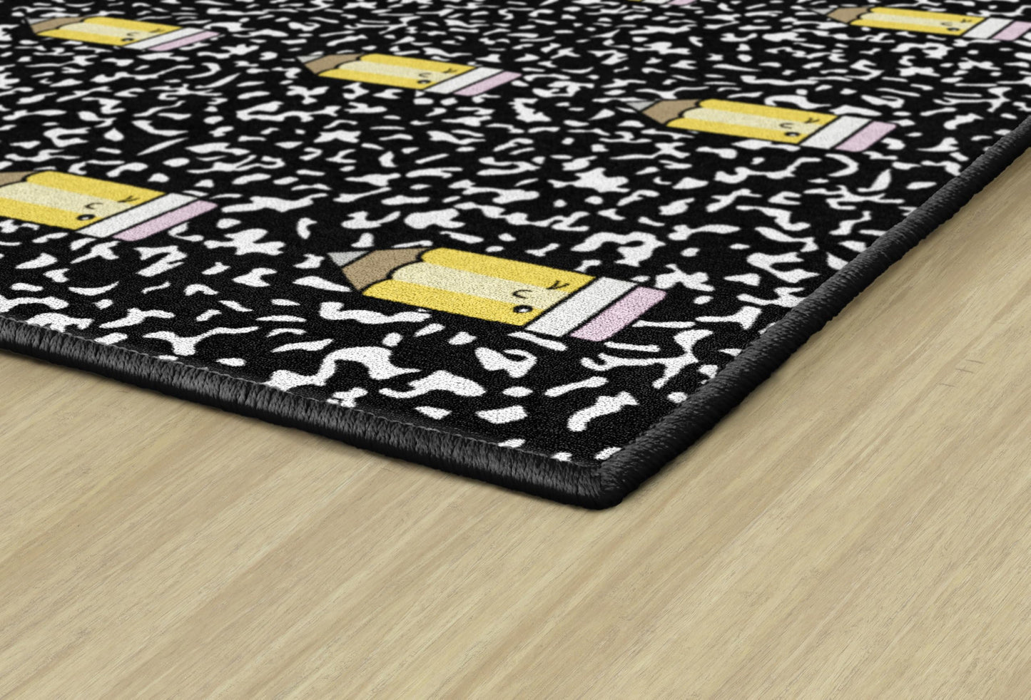 Flagship Carpets School Days Pencil Spots Educational Area Rug for Kids Room, Children's Classroom Rug for Teaching and Playroom, 5' X 7'6"