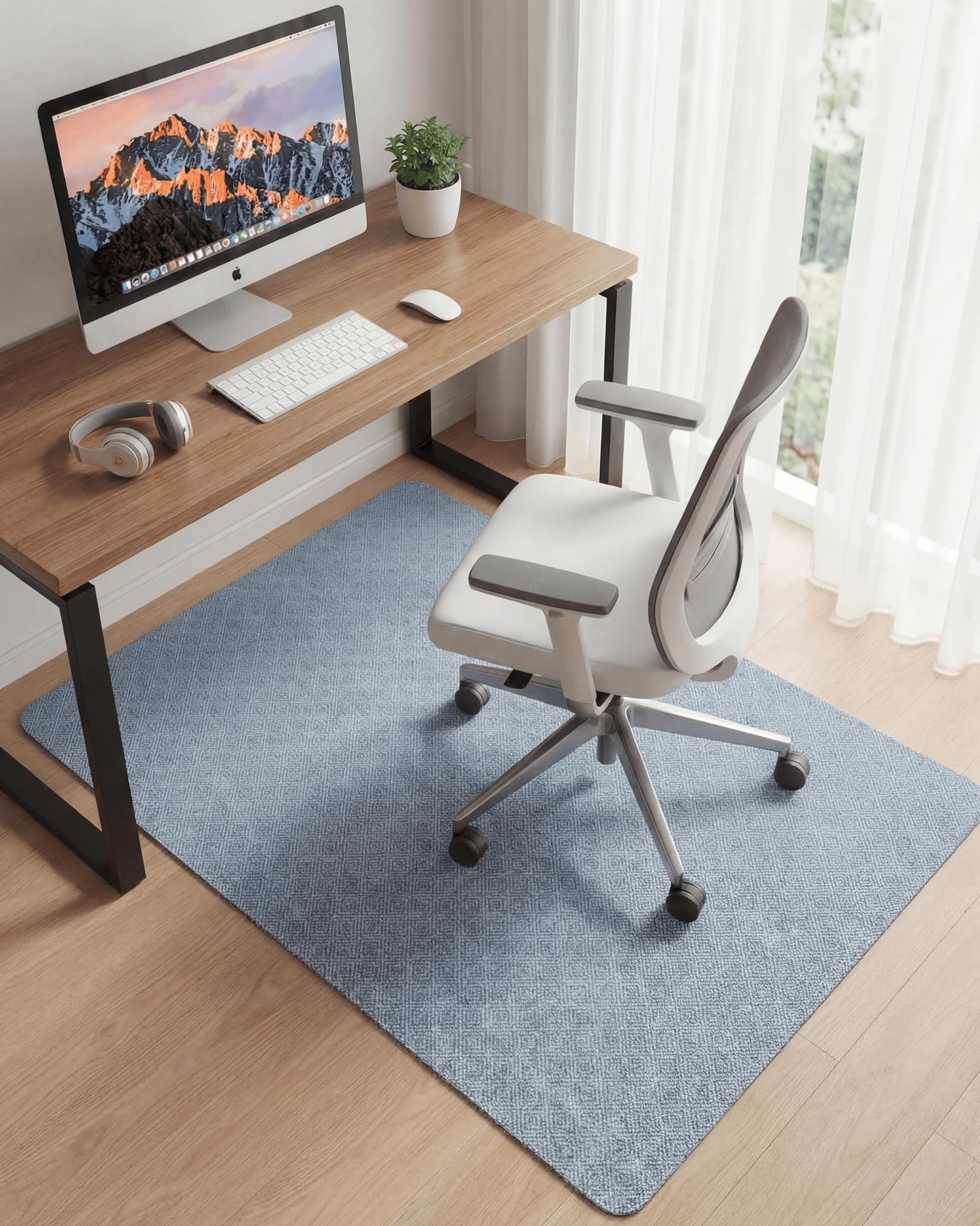 Carvapet Office Chair Mat for Hardwood Floor, 36x48 Inch Heavy Duty Floor Protector, Non Slip Desk Chair Mat for Rolling Computer Gaming Chairs, Easy to Clean Greek Key Pattern