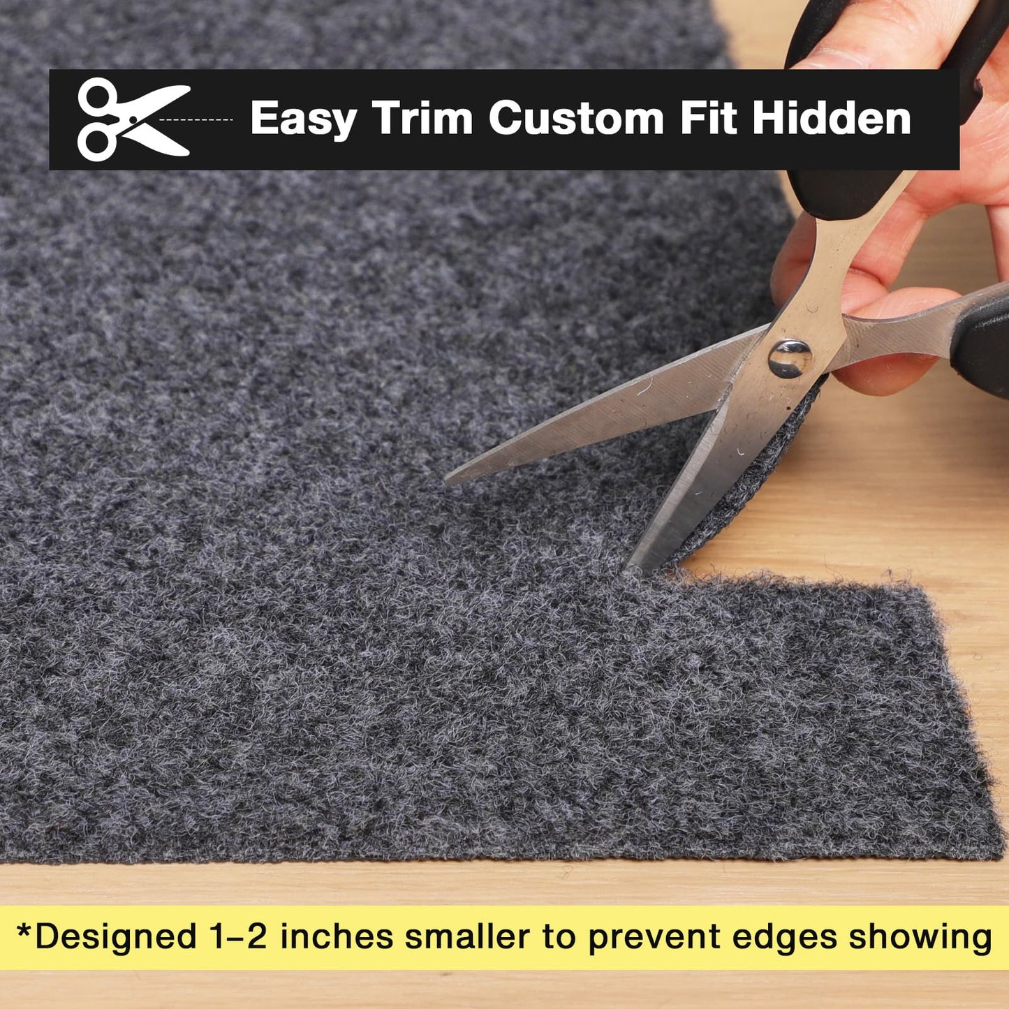 NENSIUM Rug Pad 5x7 Non Slip for Hardwood Floors, 1/8” Extra Thick Waterproof Felt Carpet Pad, Low Profile Underlay for Area Rugs, Safe for LVP & All Floor Finishes, Odorless & Soundproof