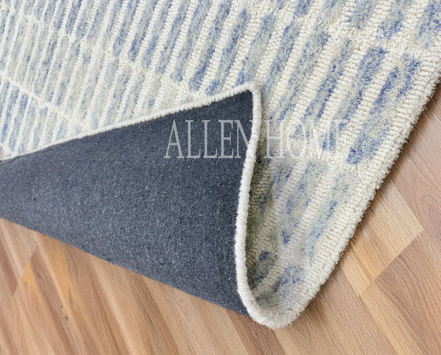 Allen Home Traditional Capitola Wool Area by Allen Home - Durable - 100% Wool, Hand Tufted - Living Room, Dining Room, Bedroom, and Entryway Area Rugs - 3’ x 5’ - Capitola Blue