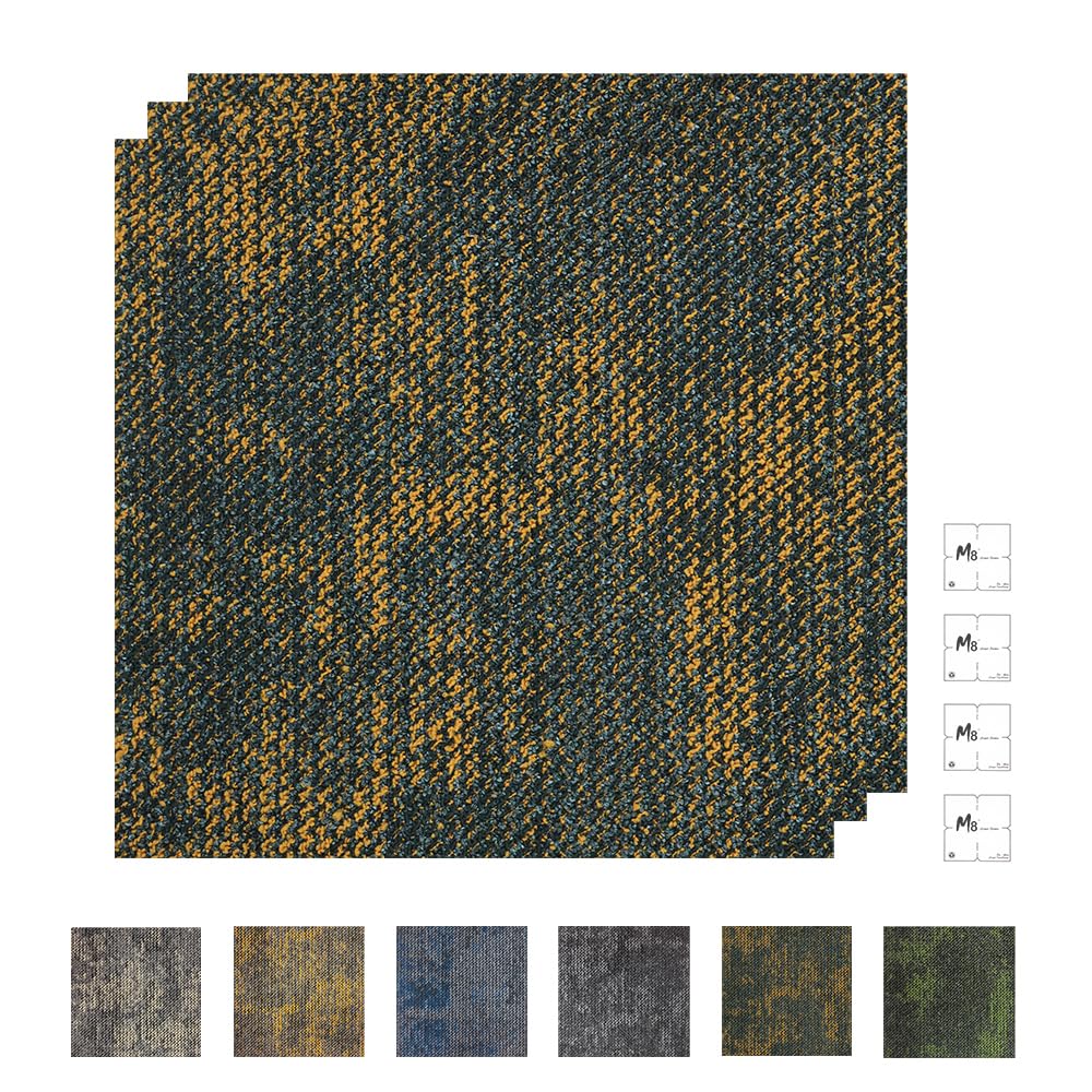 24 Carpets 20x20 inch Square Carpet Tiles, Reusable, Non Slip, Seamless Tiles, Suitable for Indoor and Outdoor use in bedrooms, Living Rooms, Offices, etc., Easy to DIY (Warm Orange Stone pattern-06)