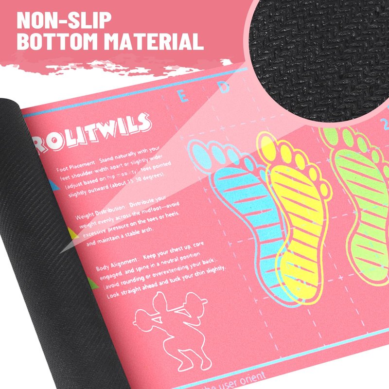31.5'' X 13.8'' Anti-Slip Squat Mat with Foot Position Guides, Professional-Grade Exercise Mat Perfect for Squats, Leg Training and Lunges, Enhancing Muscle Activation, Versatility and Safety for Home Fitness Enthusiasts