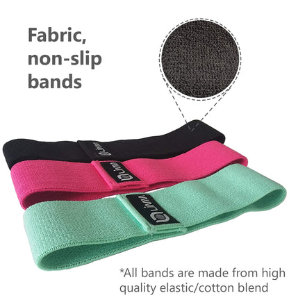 Fittest Pro by Limm Resistance Bands for Legs and Butt, Fabric Exercise Loop Bands Yoga, Pilates, Rehab, Fitness and Home Workout, Strength Bands for Booty