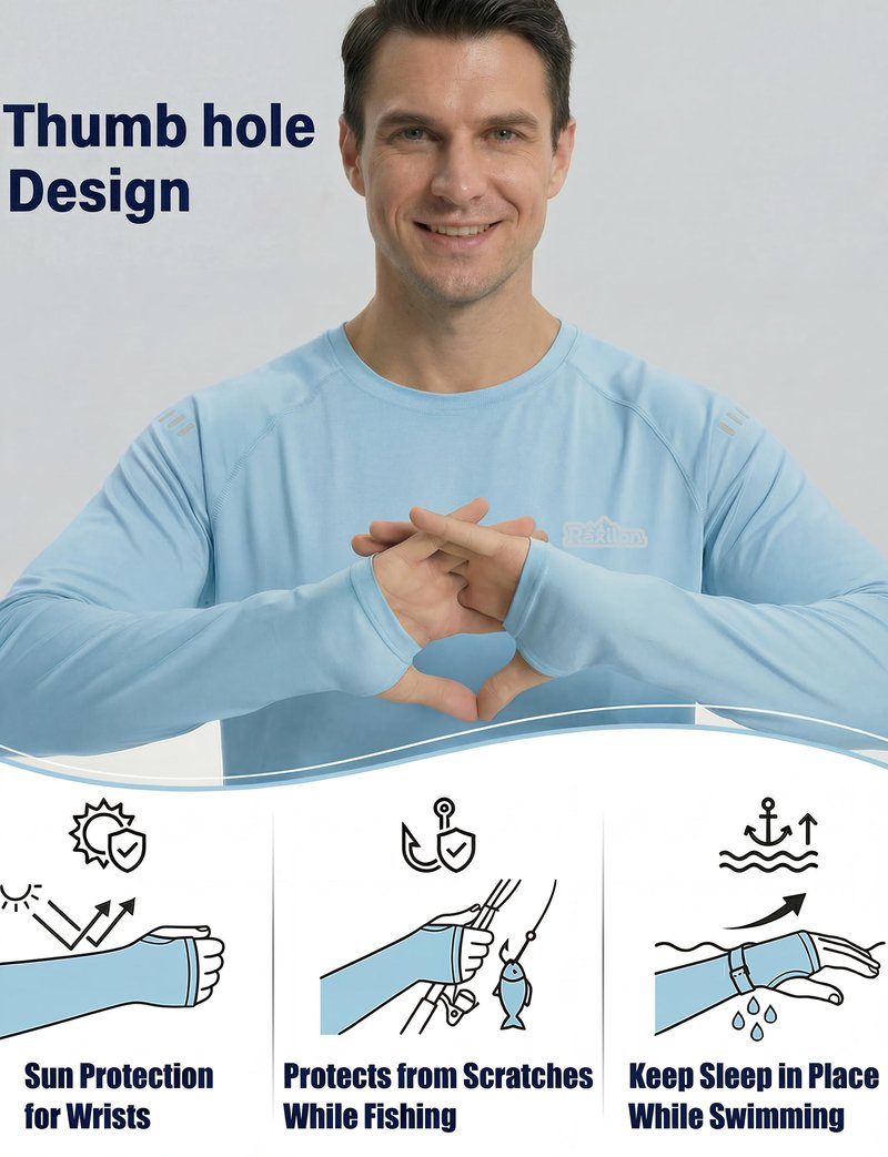 3 Pack Mens UPF 50+ Sun Protection Shirts Long Sleeve SPF Quick Dry Fishing Swim Rash Guard Athletic Workout Tops