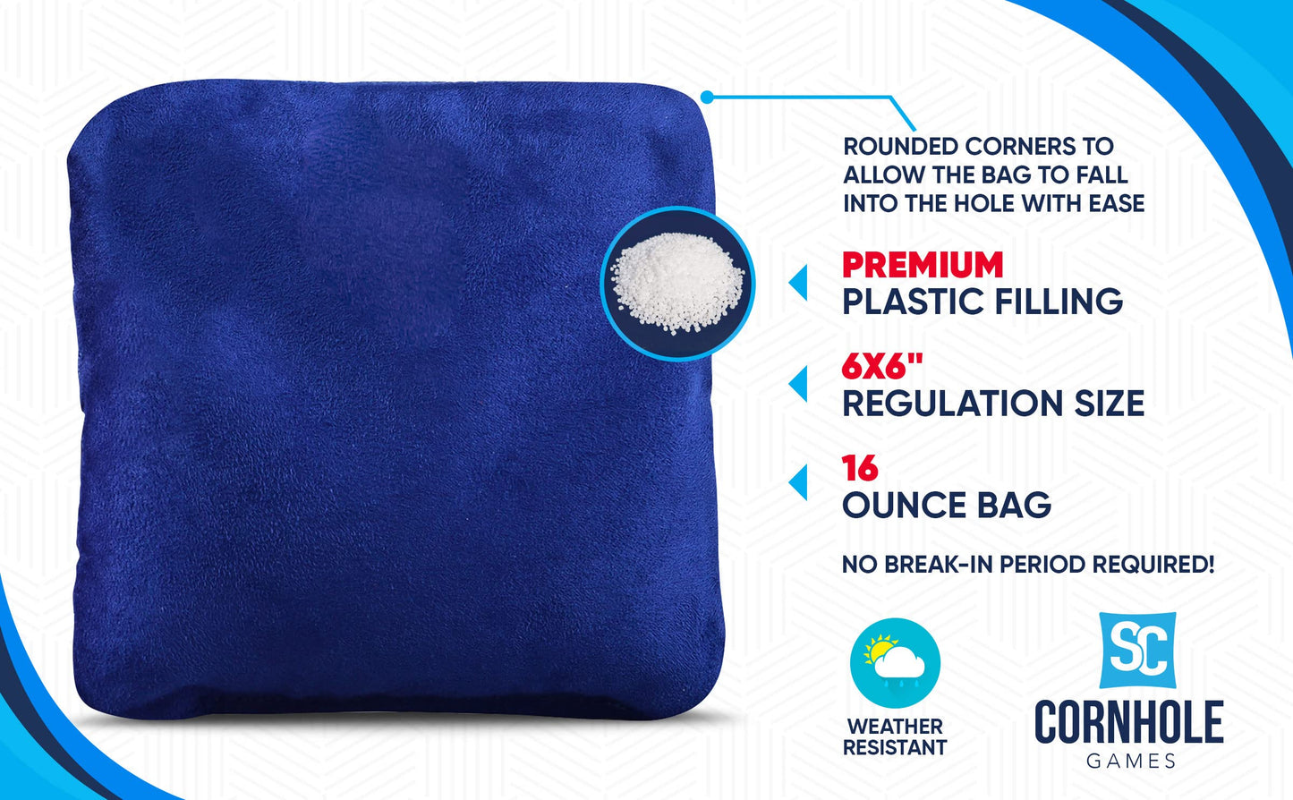 SC Cornhole Games Professional Dual Sided Cornhole Bags- 16 oz 6x6 w/Premium Resin Fill - Official Tournament Slide/Stick Pro Bean Bags - Regulation/Approved (Tropical/Retro Beach)