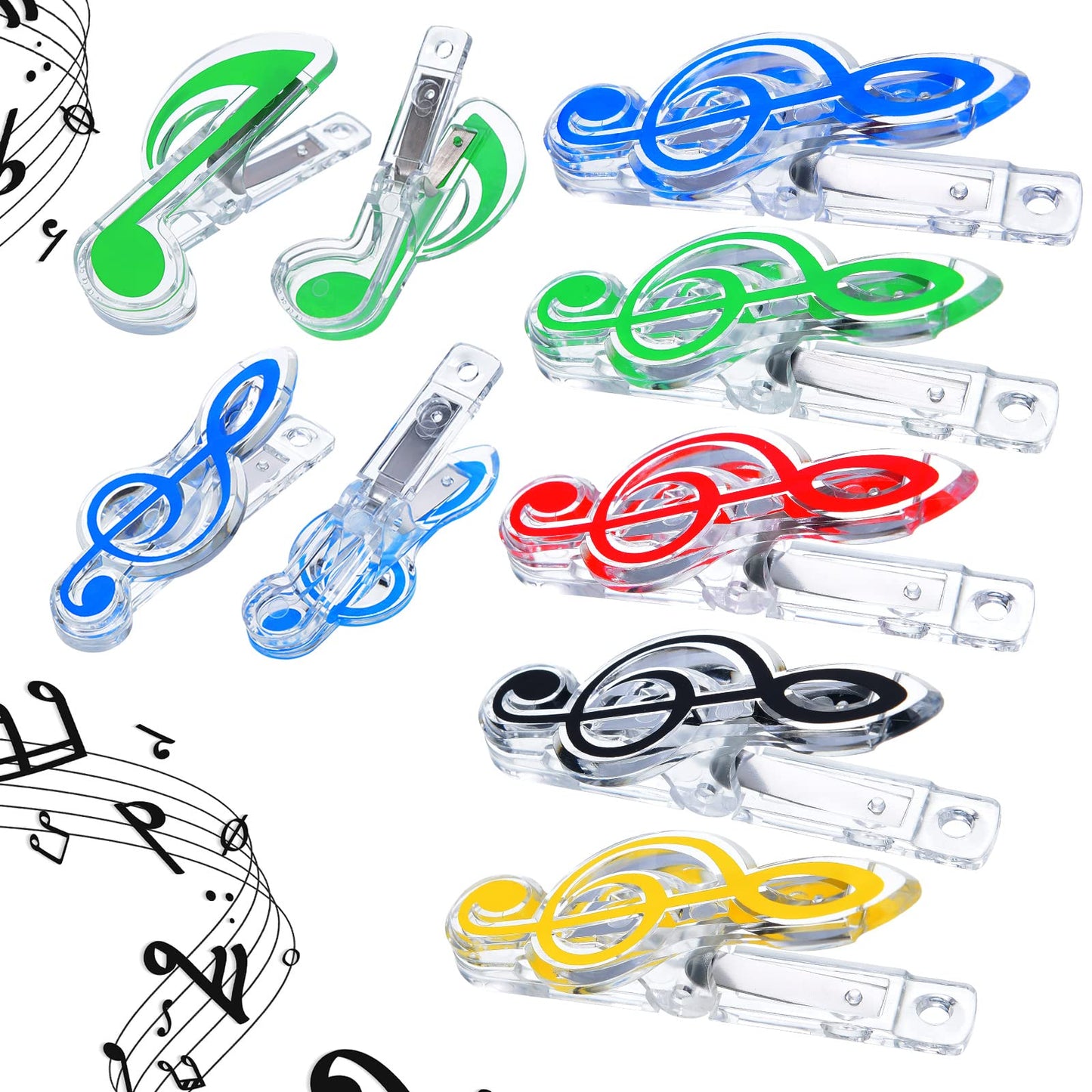 Gersoniel 40 Pack Teacher Gifts Music Note Paper Clip Treble Clef Paper Clips Valentine Funny Music Teacher Gifts Plastic Book Page Sheet Holder for Desk Bookmark Office School Stationery Accessories