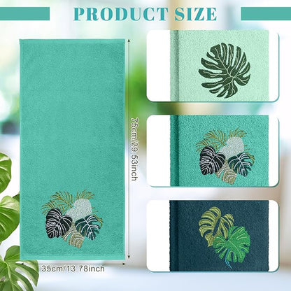 3 Pack Tropical Palm Leaves Hand Towels