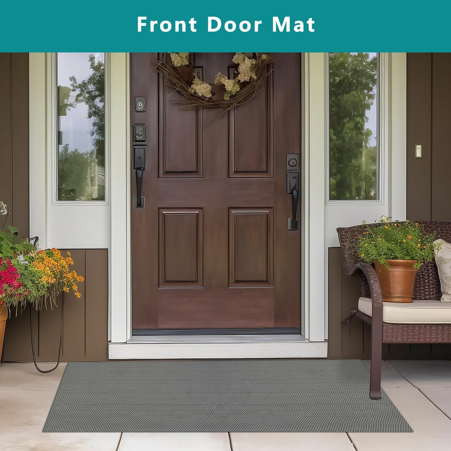 WochiTV Non Slip Drainage Mats PVC Pool Floor Mat 0.23'' Thick Outdoor Indoor Parking Space Mat for Bathroom Garage Basement Backyard Commercial Kitchen 3x3.3Ft, Grey