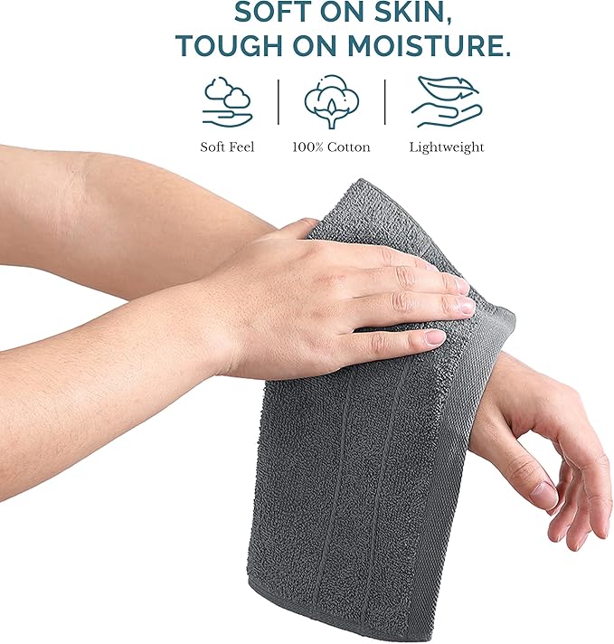 Casa Platino Wash Cloths Pack of 24-100% Cotton Washcloths