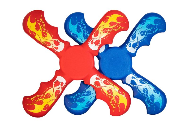 Rackrang Boomerang for Kids & Adults, Soft and Safe for Indoor and Outdoor Use, 2 Pack, Red & Blue