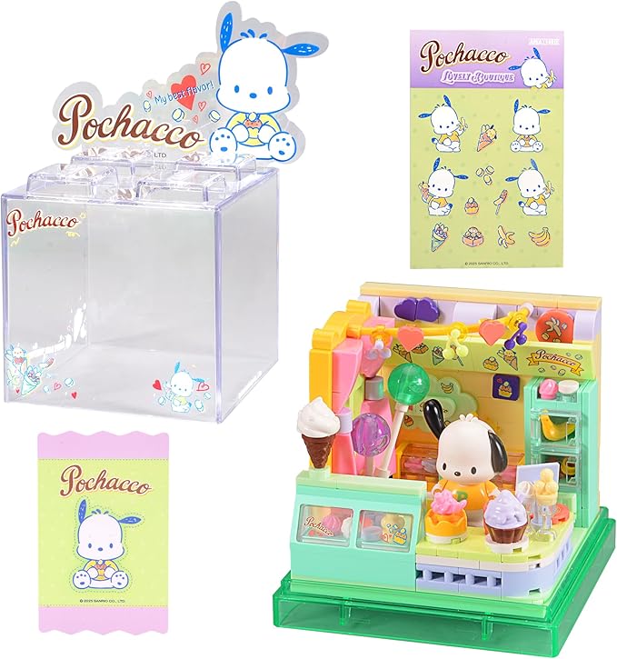 Cute Building Bricks Blocks Toys Miniature Sets with Transparent Display Fun Toy Collectible Gift for Fans Girls Birthday Party Supply Decorations Room Décor Plush Stickers Stuff Age 3 4 5 6
