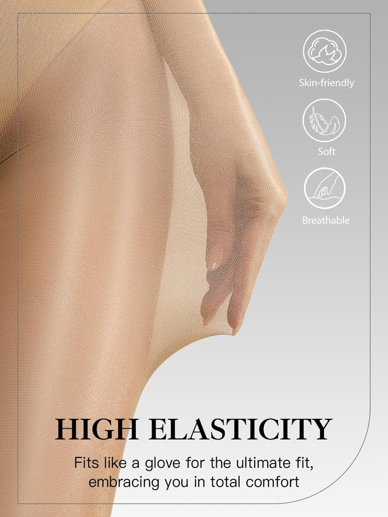 MANZI Shimmer Dance Tights Adults Shimmery Footed Womens Tights Toast Small-Medium