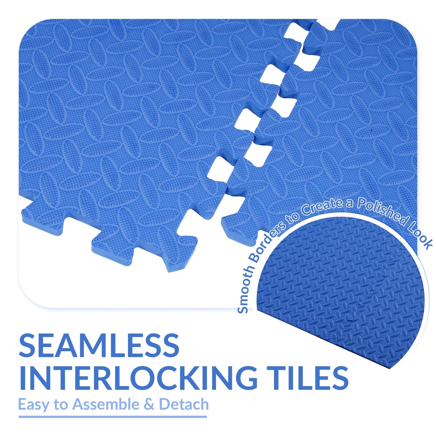 Fitvids Puzzle Exercise Gym Flooring Mat, 1/2" Thick High-Density EVA Interlocking Tiles Workout Mat for Home Gym, Fitness Equipment, MMA, Gymnastics, 6-Piece Shock-Absorbing Exercise Mat (24 Sq Ft)