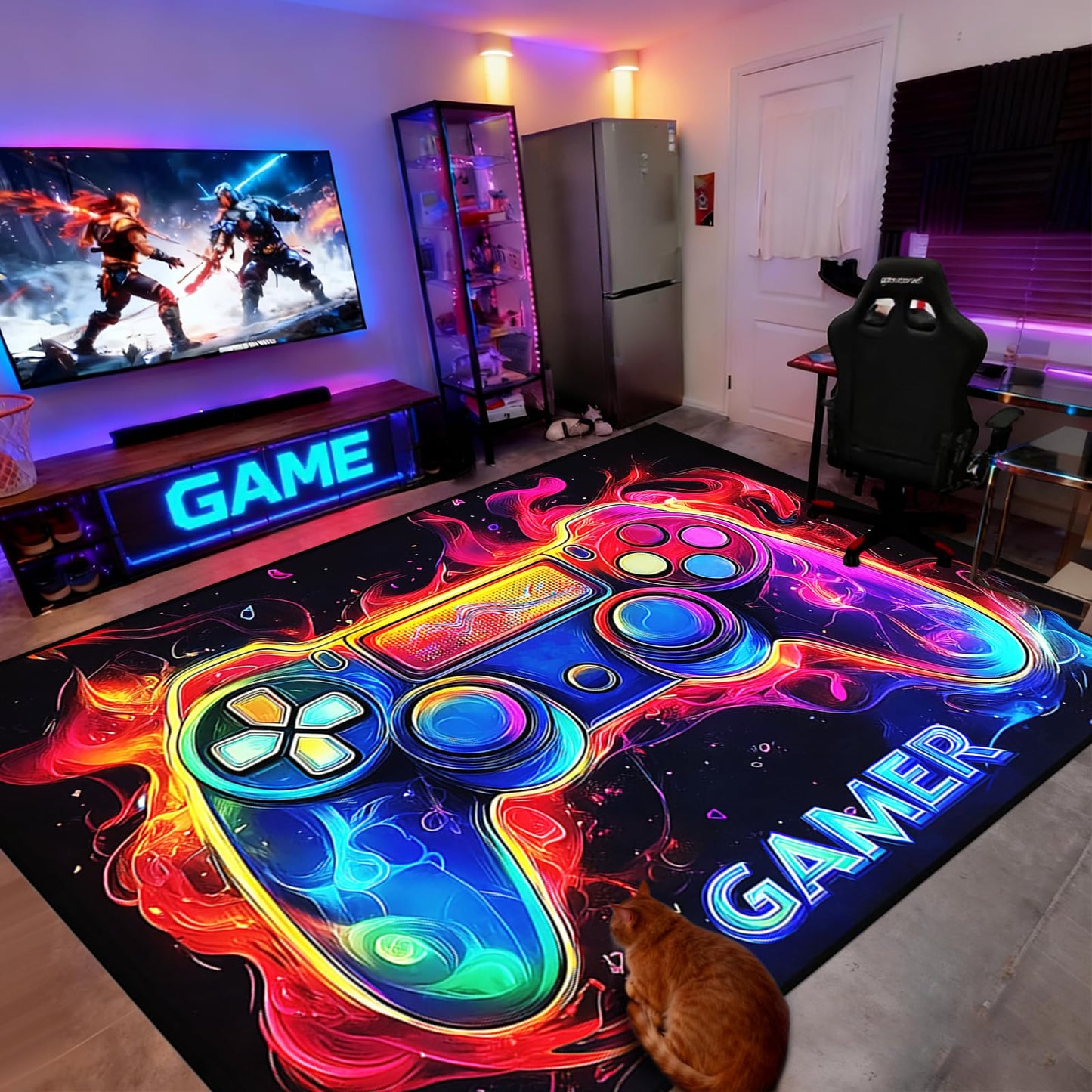 6×8 Gaming Rug for Boys Room - Gamer Area Rug for Boys Bedroom Games Themed Kids Room Decor Gaming Carpet Rugs Oversized