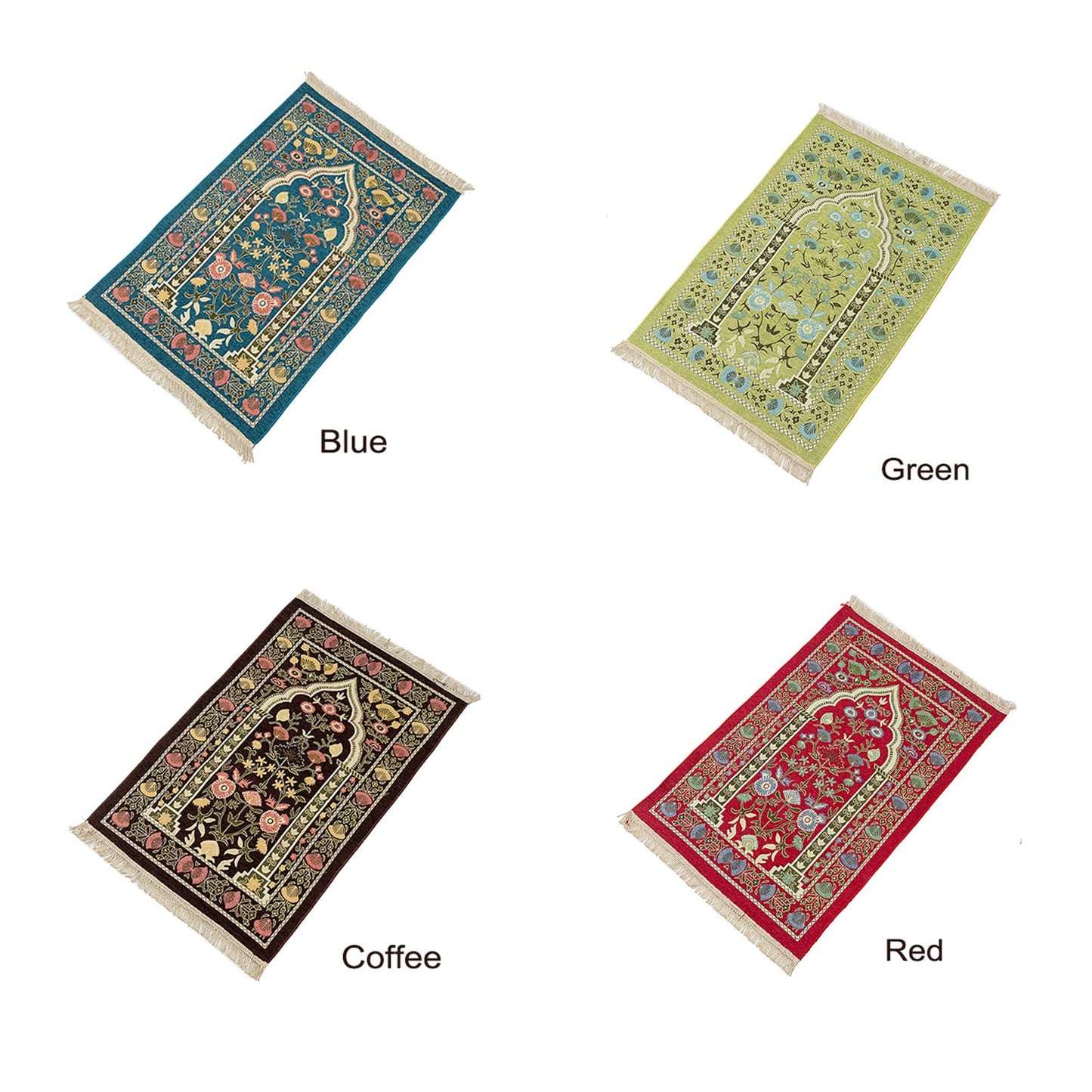 Ragyzity Muslim Prayer Rug, Travel Prayer Mat, Portable Foldable Islamic Rug, Thin Woven Polyester Praying Mat for Men Women, 110x70cm (Blue)