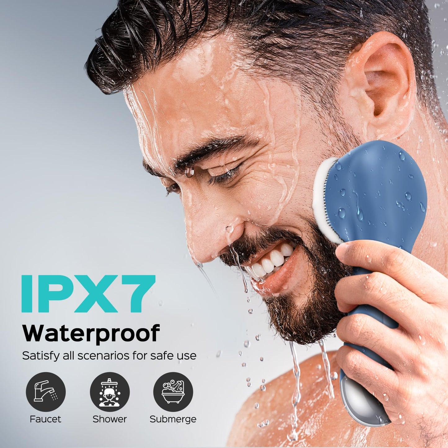 COSLUS Face Scrubber Facial Cleansing Brush: 2 in 1 Spin and Vibration Patented Tech, Silicone Electric Exfoliator Scrubber with Automatic Foaming, Waterproof Face Cleanser Brush for Men and Women