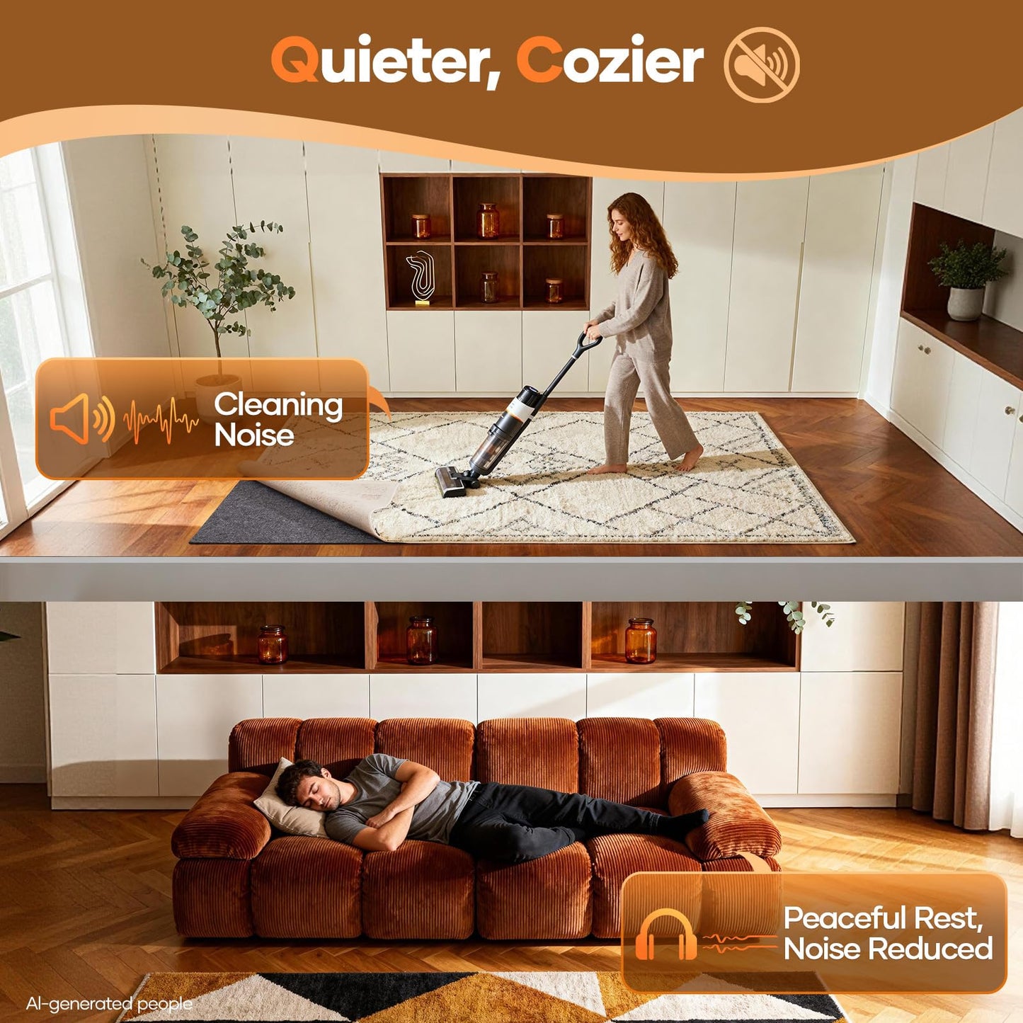 Veken Non Slip Cushioned Rug Pad Gripper 2 x 4 Ft, Felt and Silicone Backing, 1/8 inch Thick Carpet Liner for Hardwood Floors and Finishes, Under Area Rugs Anti Skid Mat, Keep Rugs Safe and in Place